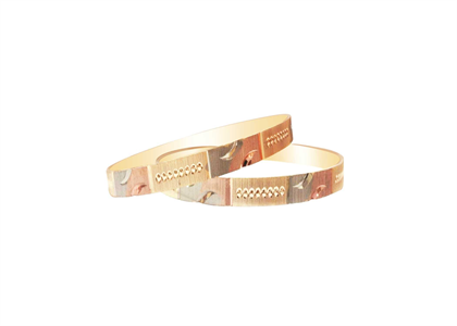 Tri Tone Plated | Flat Bangles